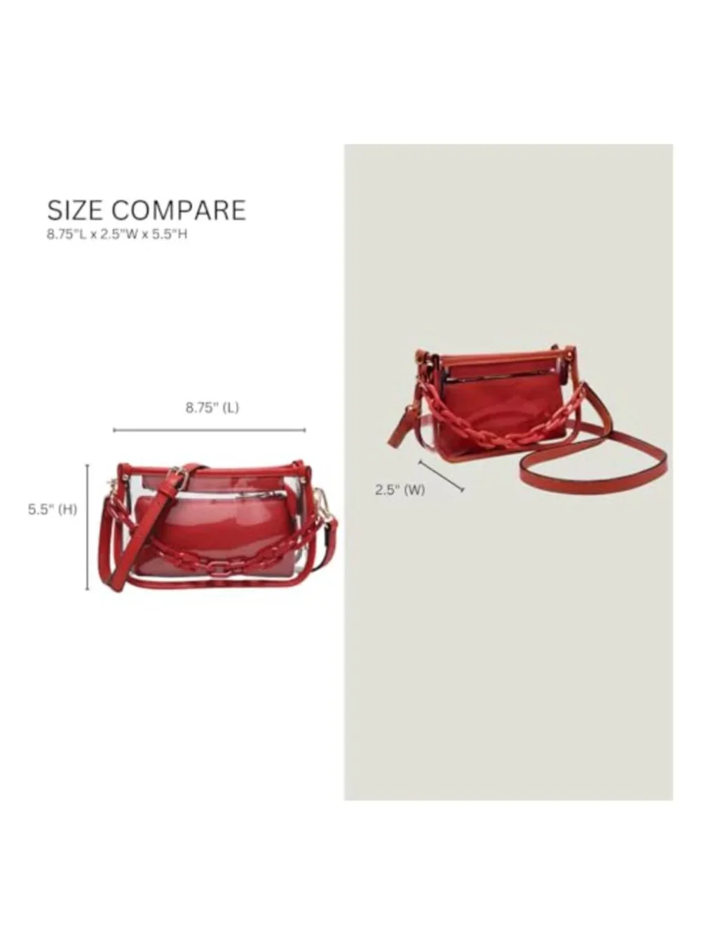 Clear Stadium Approved Crossbody Bag with Detachable Pouch
